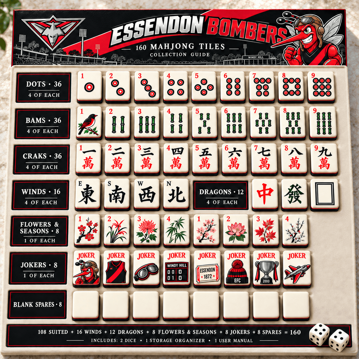 Premium EDB Mahjong Tiles Set TTMH