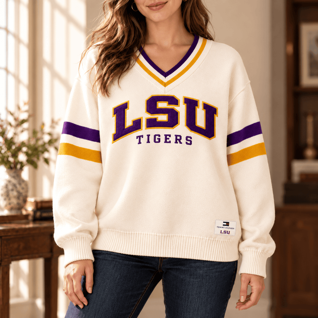 LSU Varsity V-Neck Sweater PNPA