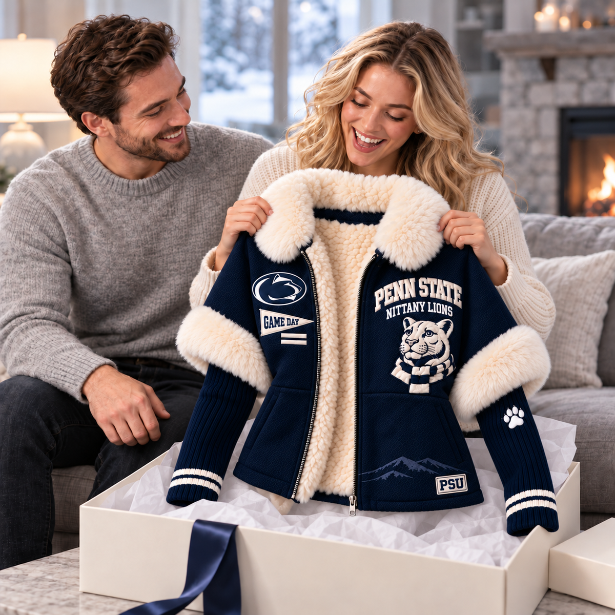 Premium PSNL Plush Collar Knit Sleeve Jacket PVNA