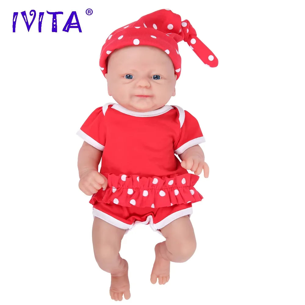 IVITA 100% Full Body Silicone Reborn Baby Dolls Painted Realistic Baby Doll Wholesale Lifelike Toys for Children Christmas Gift
