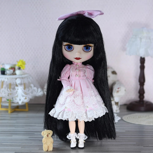 ICY DBS Blyth Doll 1/6 Joint 30cm White Skin Black Hair Set Doll BJD Toy Fashion Gift