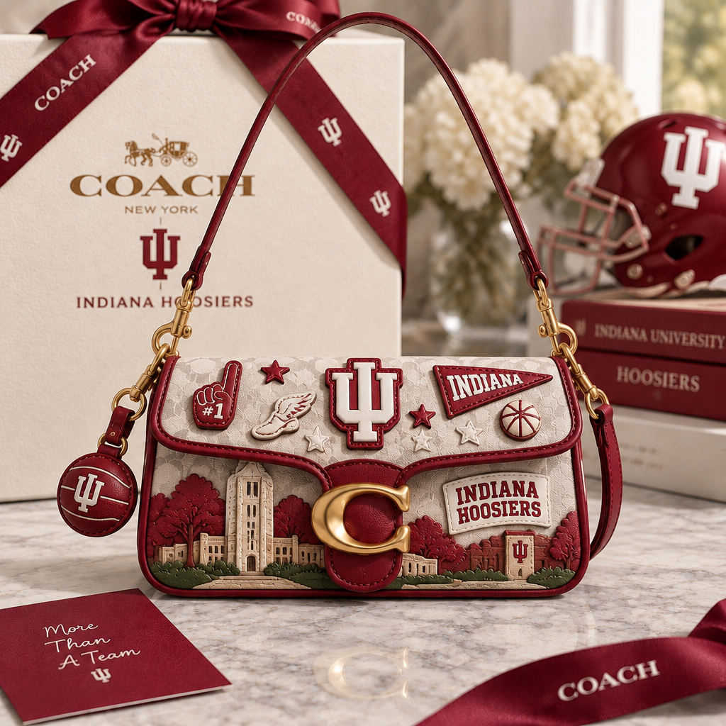 Indiana Hoosiers Coach Shoulder Cross With Charm