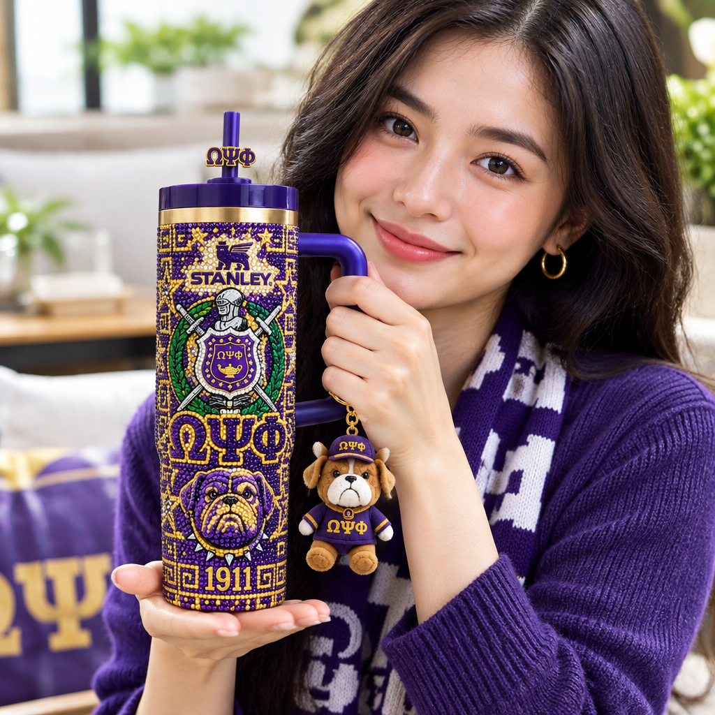 Omega Psi Phi 40oz Tumbler With Handle TTNL